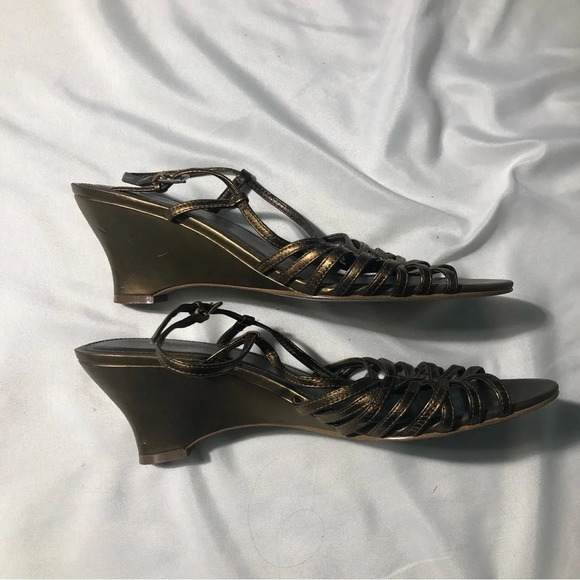 Franco Sarto Bronze Strappy Sandals with 2" Heel - Picture 3 of 13
